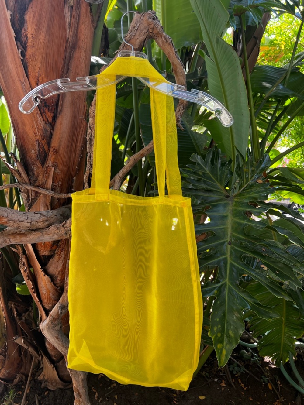 Canary Yellow Mesh Tote Bag -